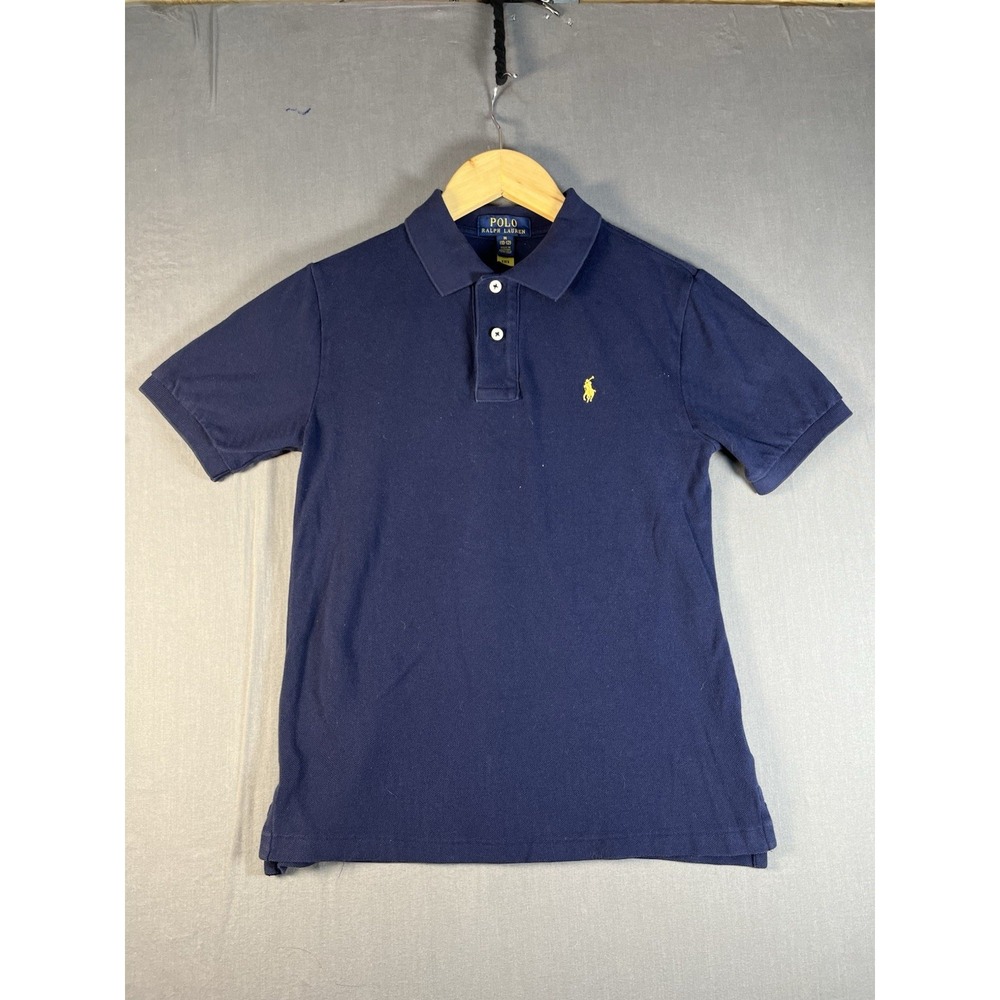 Polo Ralph Lauren Racing Stables Shirt Youth Medium 10-12 Navy Blue